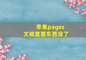 苹果pages 文稿里面东西没了